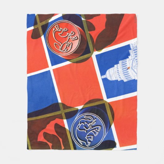 Verkiezingscheckbord Fleece Deken (Voorkant)