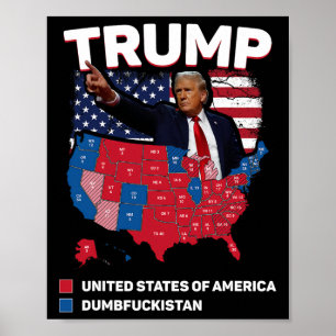 Verkiezingskaart 2024 Verenigde Staten van Amerika Poster