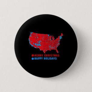Verkiezingskaart 2024 Vrolijk Kerstfeest Trump Ronde Button 5,7 Cm
