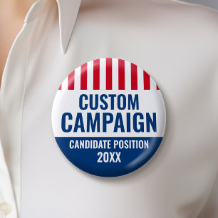 Verkiezingsontwerp -  schild rood blauw ronde button 5,7 cm