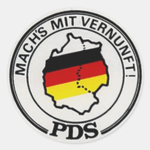verkiezingsoverwinning (PDS) 1990 Ronde Sticker