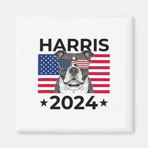 Verkiezingsstem Kamala Harris 2024 Pitbull Dog USA Magneet