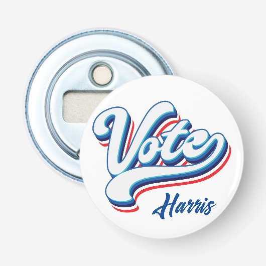 verkiezingstypografie button flesopener (Voorkant)