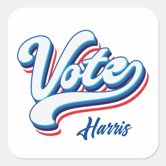 verkiezingstypografie vierkante sticker (Voorkant)