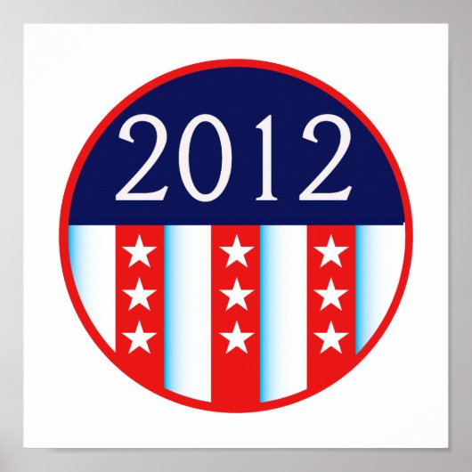 Verkiezingszegel rood en blauwe stemming 2012 poster (Voorkant)