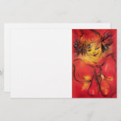 VERKLARING MET RODE RIBBON / Venetiaanse Masquerad Briefpapier (Voorkant / Achterkant)