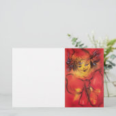 VERKLARING MET RODE RIBBON / Venetiaanse Masquerad Briefpapier (Staand voorkant)