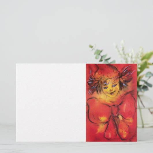 VERKLARING MET RODE RIBBON / Venetiaanse Masquerad Briefpapier (Staand voorkant)