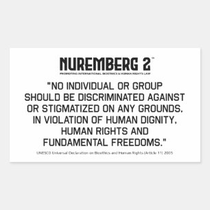 Verklaring over bio-ethiek en mensenrechten 2005 A Rechthoekige Sticker