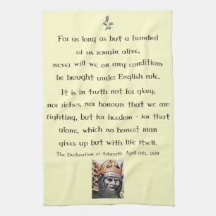Verklaring van Arbroath Robert the Bruce Tea Towel Theedoek