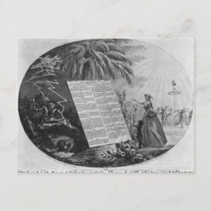 Verklaring van de rechten van het Man Briefkaart
