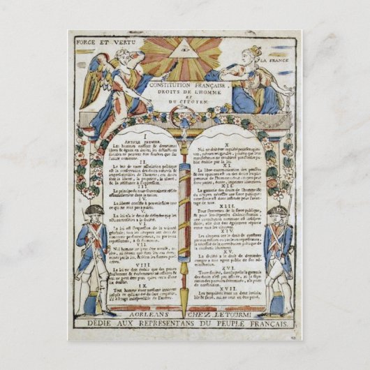 Verklaring van de rechten van het Man en de burger Briefkaart (Voorkant)