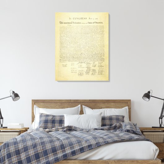 Verklaring van onafhankelijkheid Canvas Print (Insitu (Slaapkamer))
