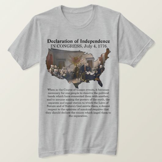 Verklaring van Onafhankelijkheid CONGRESS, 4 juli  T-shirt (Design voorkant)