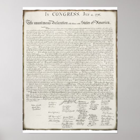 Verklaring van onafhankelijkheid met ondertekenaar poster (Voorkant)