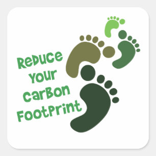 Verklein Je CO2-Voetafdruk Groen Vierkante Sticker