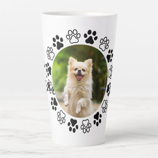 Verkleinbare hond portret hoektand latte mok (Voorkant)