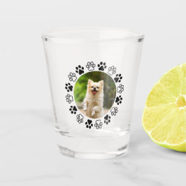 Verkleinbare hond portret hoektand shot glas