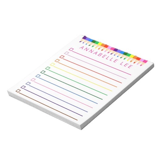 Verkleurd potlood om Lijst te doen personaliseren Notitieblok (Gedraaid)