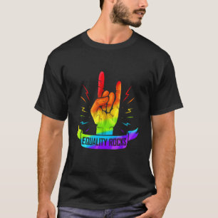 Verkleurd teken van de Hand Lgbetq Equality Roc T-shirt