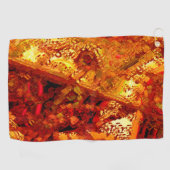 Verkleurd tot koraalcarnavalmasker golfhanddoek (Horizontaal)