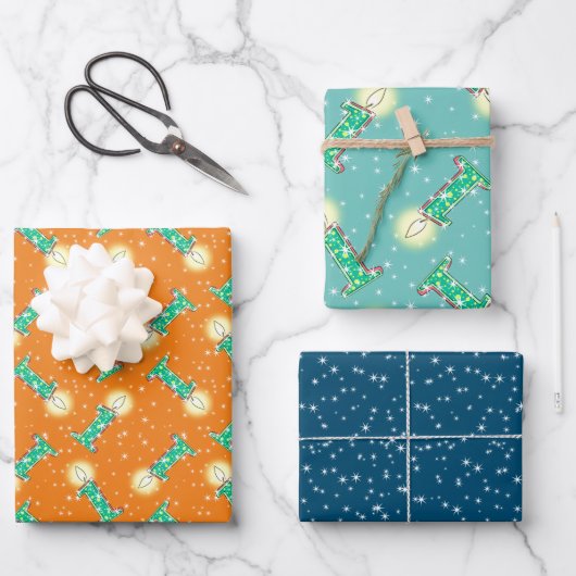 Verkleurde 1e verjaardag kaarsen op papier met onm inpakpapier vel (Voorkant)