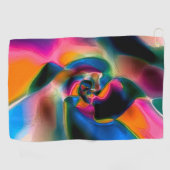 Verkleurde abstracte verdraaide lijnen in lichtscu golfhanddoek (Horizontaal)