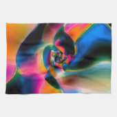 Verkleurde abstracte verdraaide lijnen in lichtscu theedoek (Horizontaal)