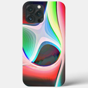 Verkleurde abstracte vorm van gebogen uitknipbekle iPhone 13 pro max hoesje