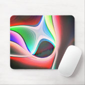 Verkleurde abstracte vorm van gebogen uitknipbekle muismat (Met muis)