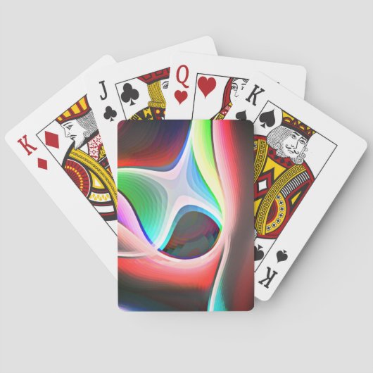 Verkleurde abstracte vorm van gebogen uitknipbekle pokerkaarten (Achterkant)