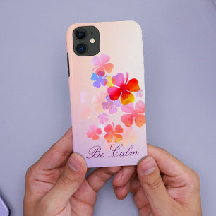 Verkleurde bloemen die iPhone Case tekenen
