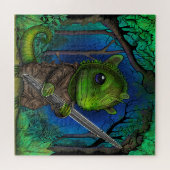 Verkleurde Chameleon op pagina Forrest-kleurboek Legpuzzel (Horizontaal)