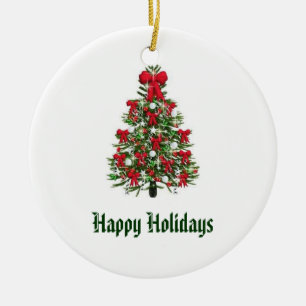 Verkleurde kerstboomversiering keramisch ornament