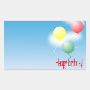 Verkleurde luchtballonnen rechthoekige sticker