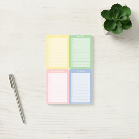 Verkleurde multifunctionele laptop post-it® notes (Kantoor)