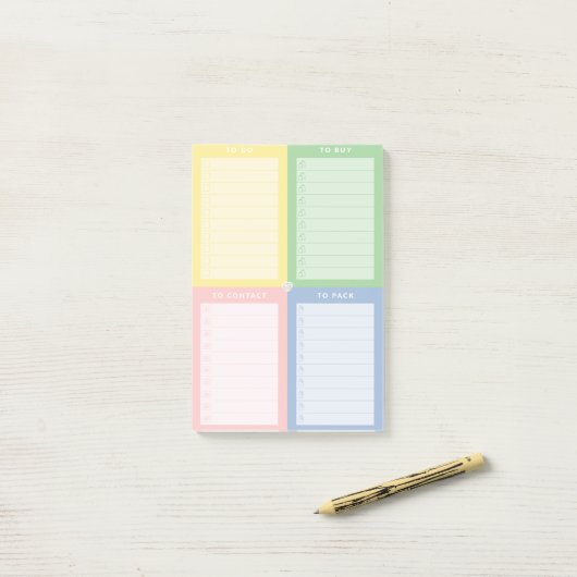 Verkleurde multifunctionele laptop post-it® notes (Op bureau)
