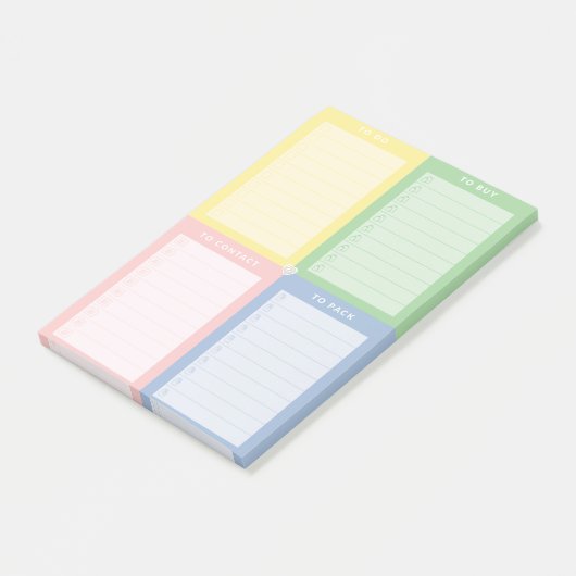 Verkleurde multifunctionele laptop post-it® notes (Schuin)