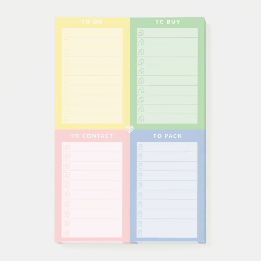 Verkleurde multifunctionele laptop post-it® notes (Voorkant)