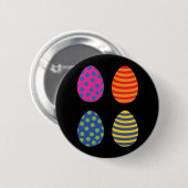Verkleurde paaseieren ronde button 5,7 cm (Voorkant /achterkant)