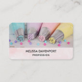 Verkleurde pasta-decorteermiddelen visitekaartje (Voorkant)