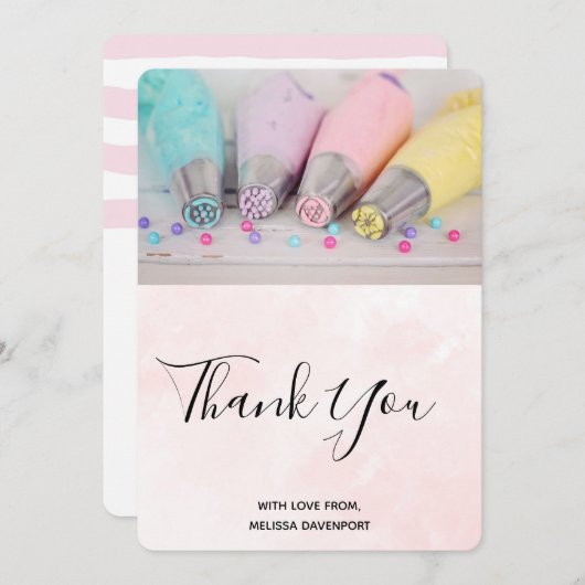 Verkleurde pasta-decorteerprogramma's Dank u wel Bedankkaart (Voorkant / Achterkant)