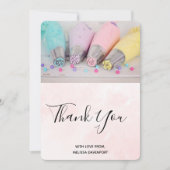 Verkleurde pasta-decorteerprogramma's Dank u wel Bedankkaart (Voorkant)