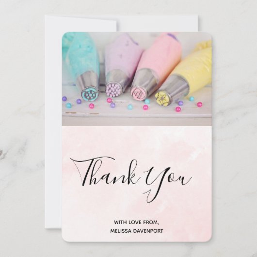 Verkleurde pasta-decorteerprogramma's Dank u wel Bedankkaart (Voorkant)