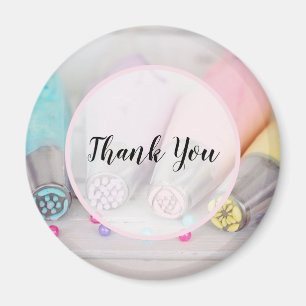 Verkleurde pasta-decorteerprogramma's Dank u wel Magneet