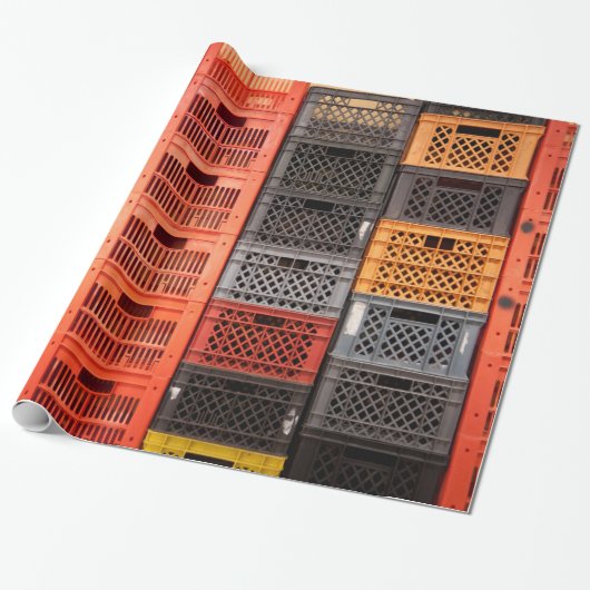 Verkleurde plastic opslagtanks cadeaupapier (Uitgerold)