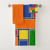 Verkleurde rechthoeken bad handdoek (Insitu)