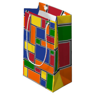 Verkleurde rechthoeken klein cadeauzakje