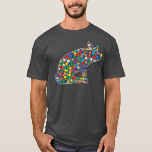 Verkleurde regenboogpoka Dot Pig International Dot T-shirt
