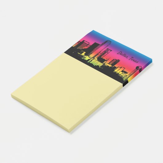 Verkleurde Skyline Dallas Post-it® Notes (Schuin)